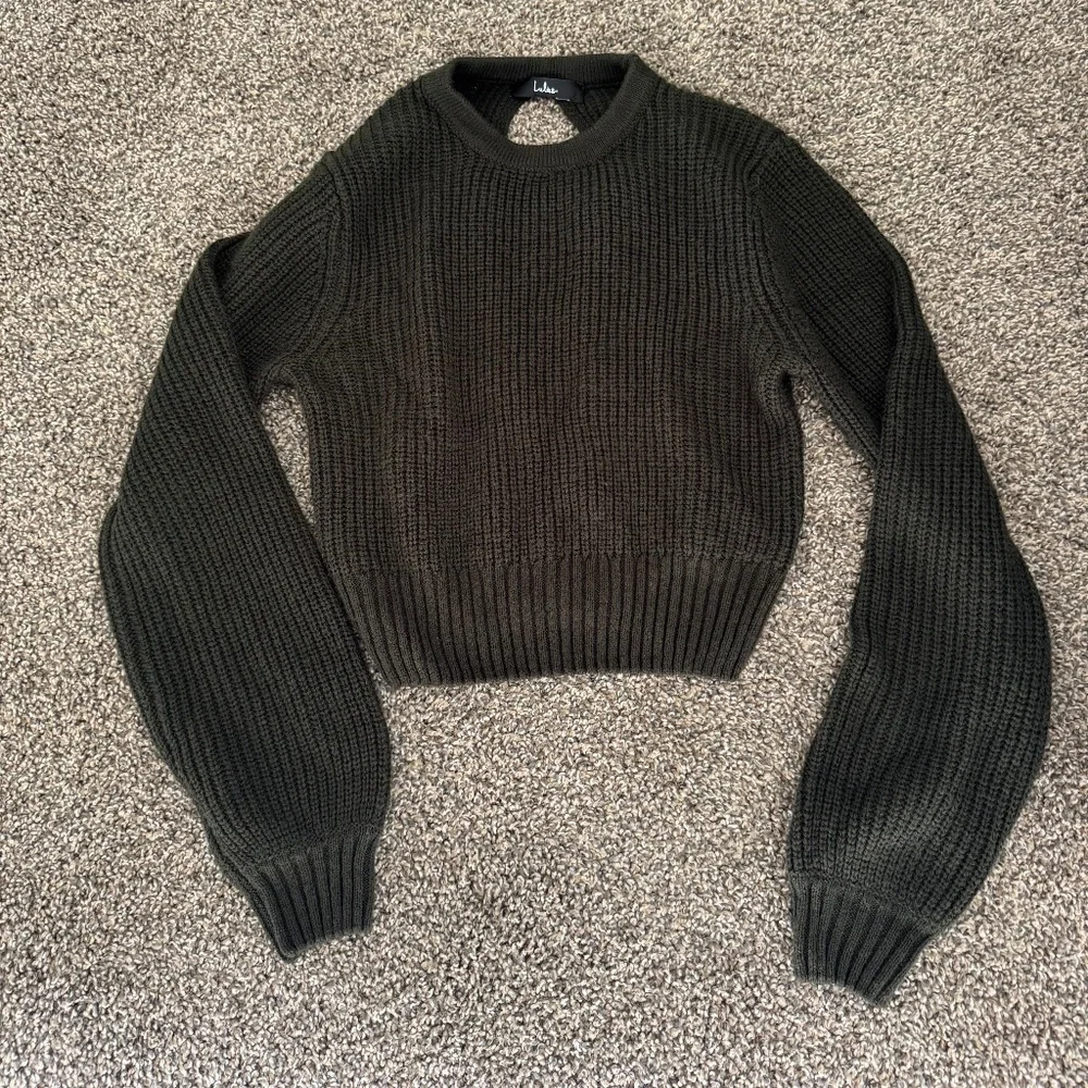 Lulus Knit Backless Cropped Sweater - Picture 1 of 4